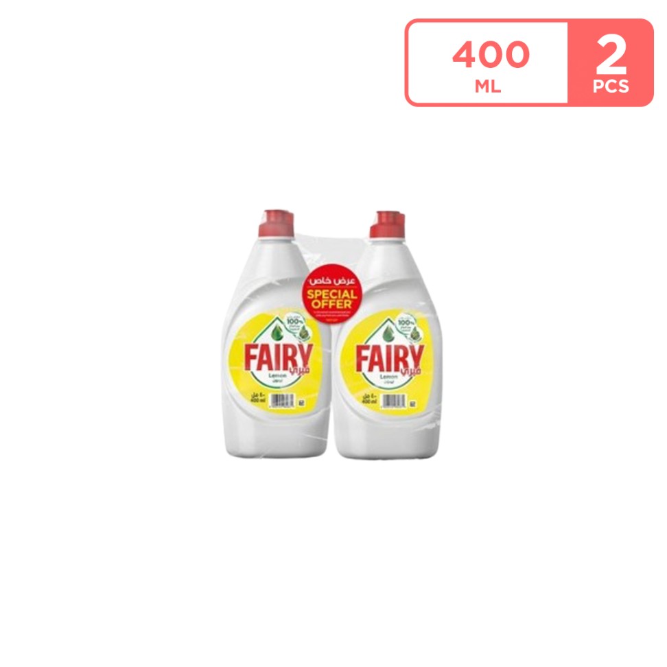 Fairy Lemon Dishwashing Liquid 2 x 400 ML