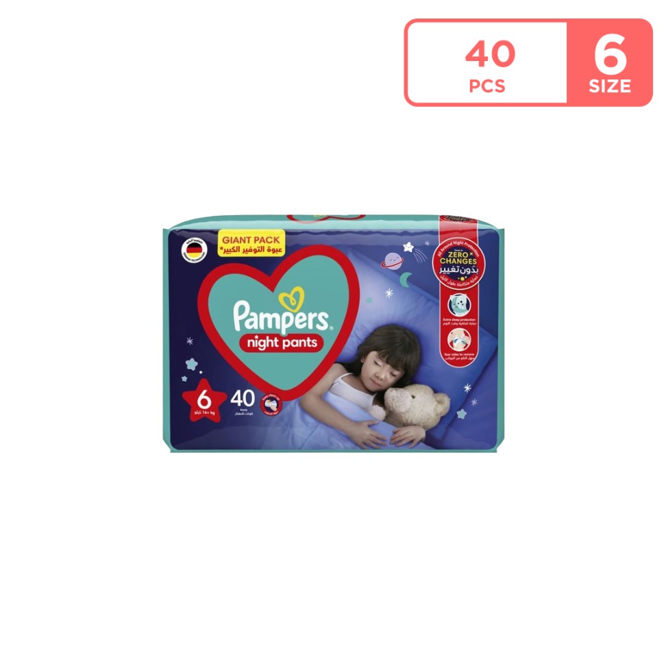 Pampers Size 6 Baby-Dry Pants Night Diapers 2x40 Pieces