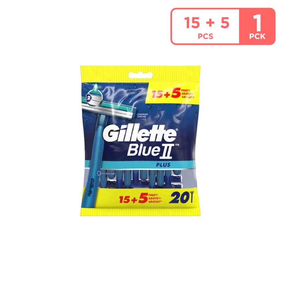 Gillette Blue 2 Plus Dispossible Razor For Men 15+5 Pieces