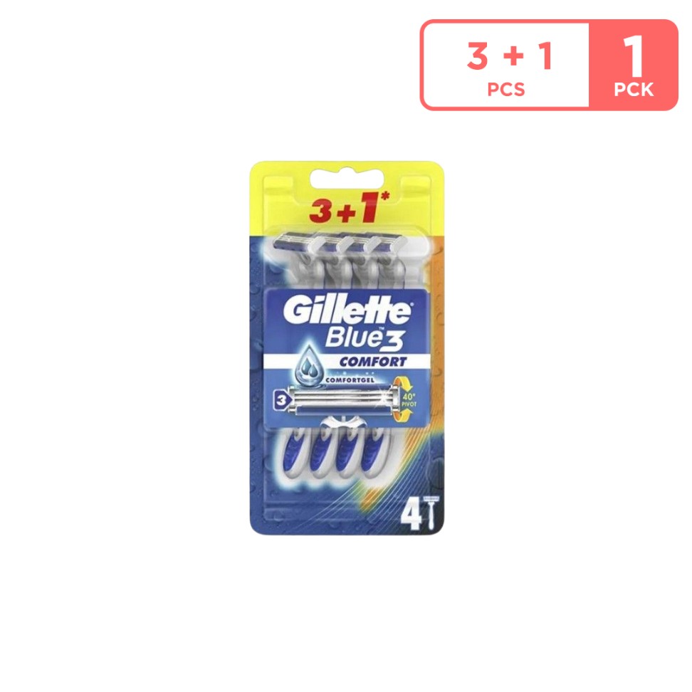 Gillette Blue 3 Comfort Razors For Men 4 Pieces