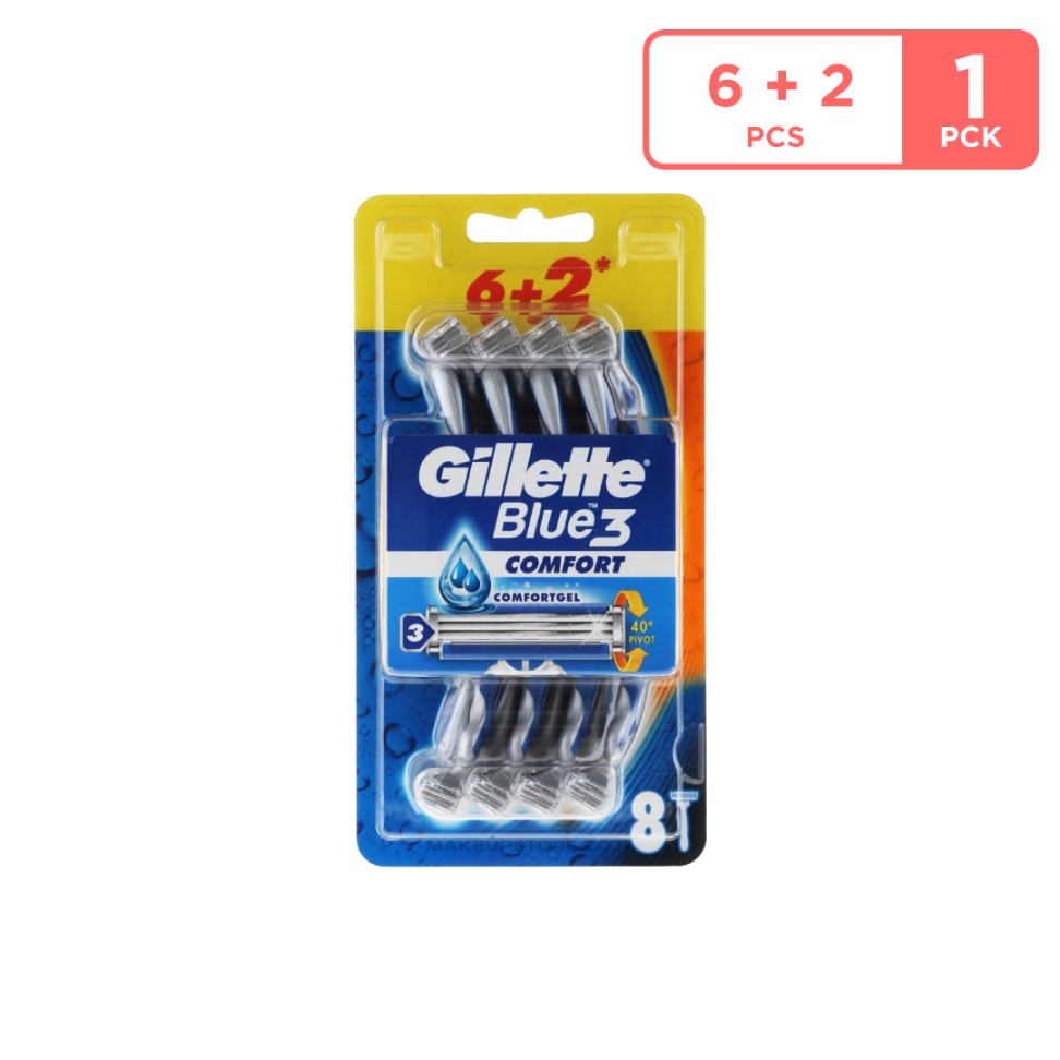 Gillette Blue 3 Comfort Razors For Men 8 Pieces