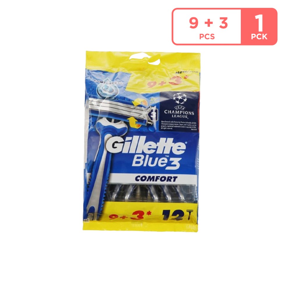 Gillette Blue 3 Comfort Disposable Men'S Razors 9+3 Pieces