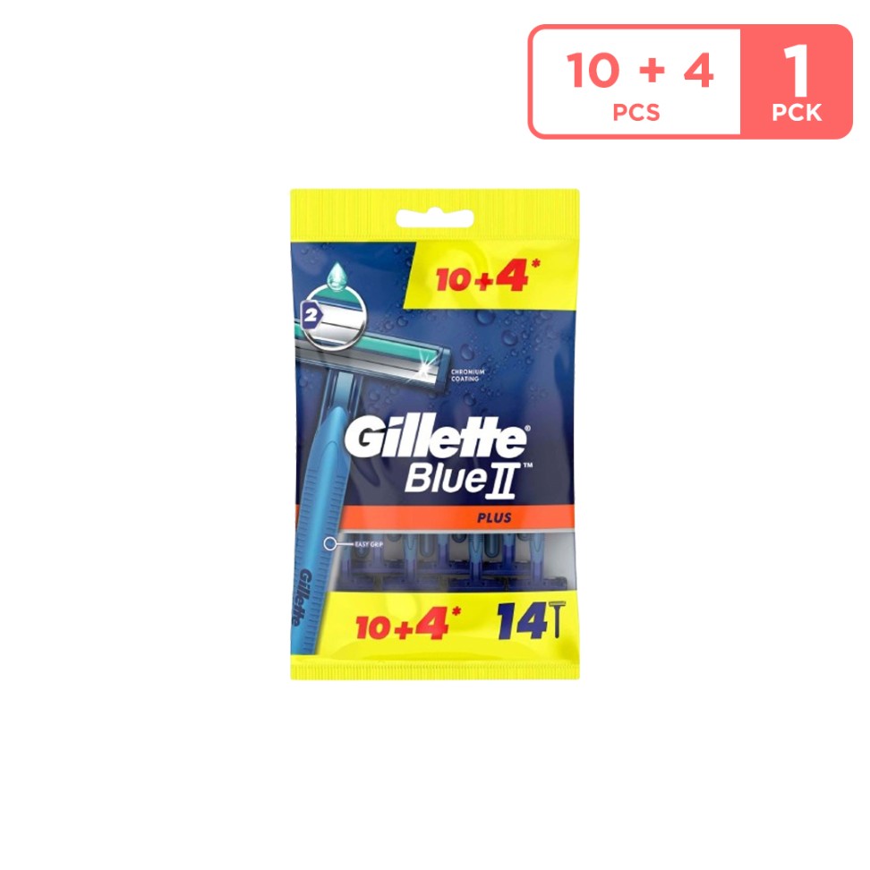 Gillette Blue Ii Plus Disposablle Razor 10 + 4 Free