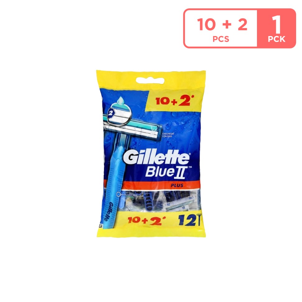 Gillette Blue Ii Plus Disposable Razor 10 + 2 Free