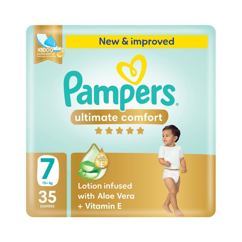 Pampers Ultimate Comfort Taped Diapers, Size 6, 13+kg, 2x Giant Pack, 35 Count