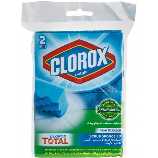 Clorox Non Scratch Scrub Sponge 3D 2 Pieces