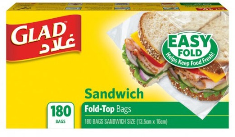 Glad OM Sandwich 180 Bag