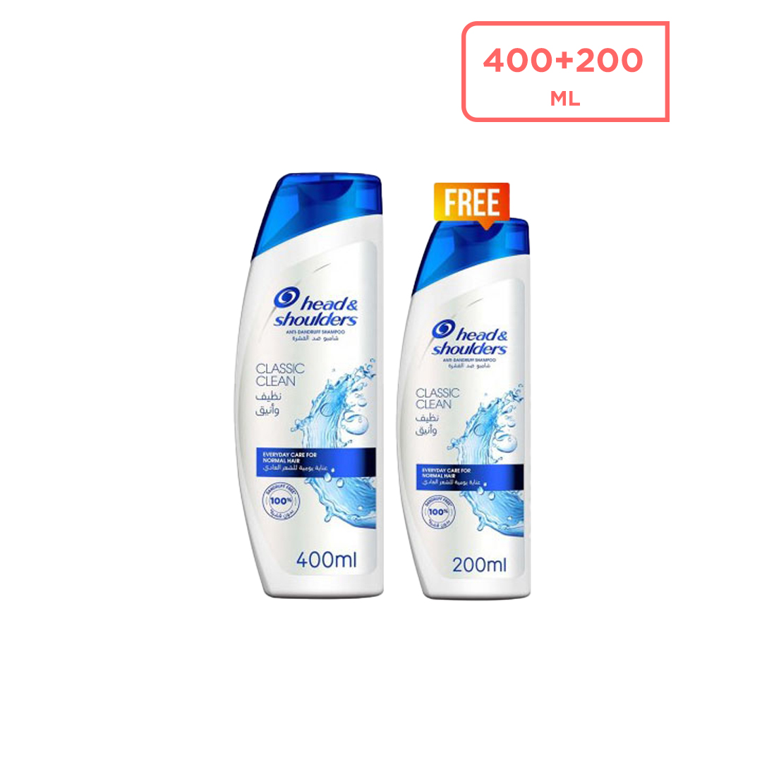 Head & Shoulders Classic Clean Shampoo 400 ml + 200 ml Free