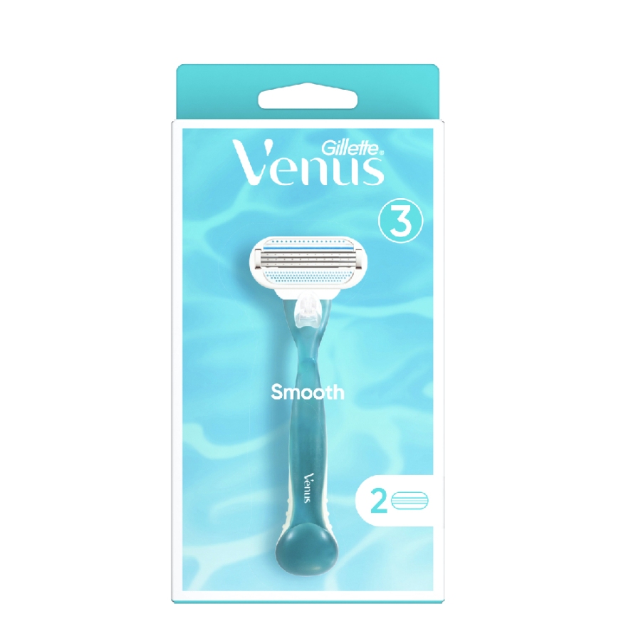 Gillette Venus Smooth Women'S Razor Handle + 2 Blade Refills