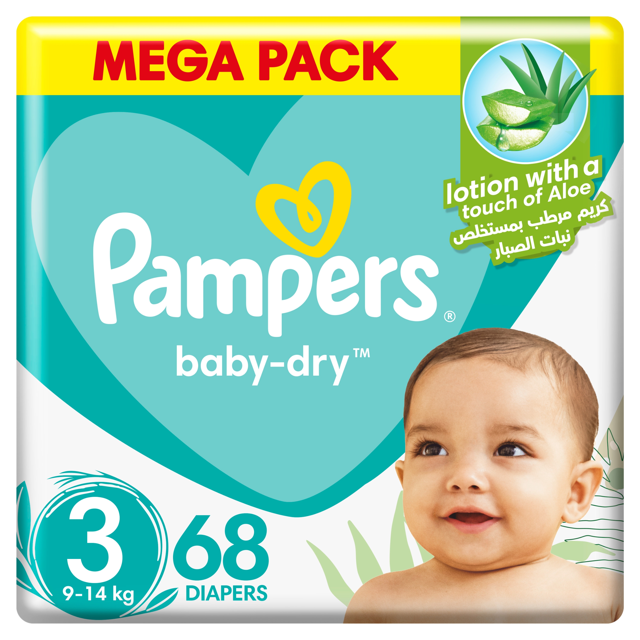 Pampers Active Baby Dry Diapers, Size 3, Midi, 4-9 kg, Jumbo Pack, 68 Pieces