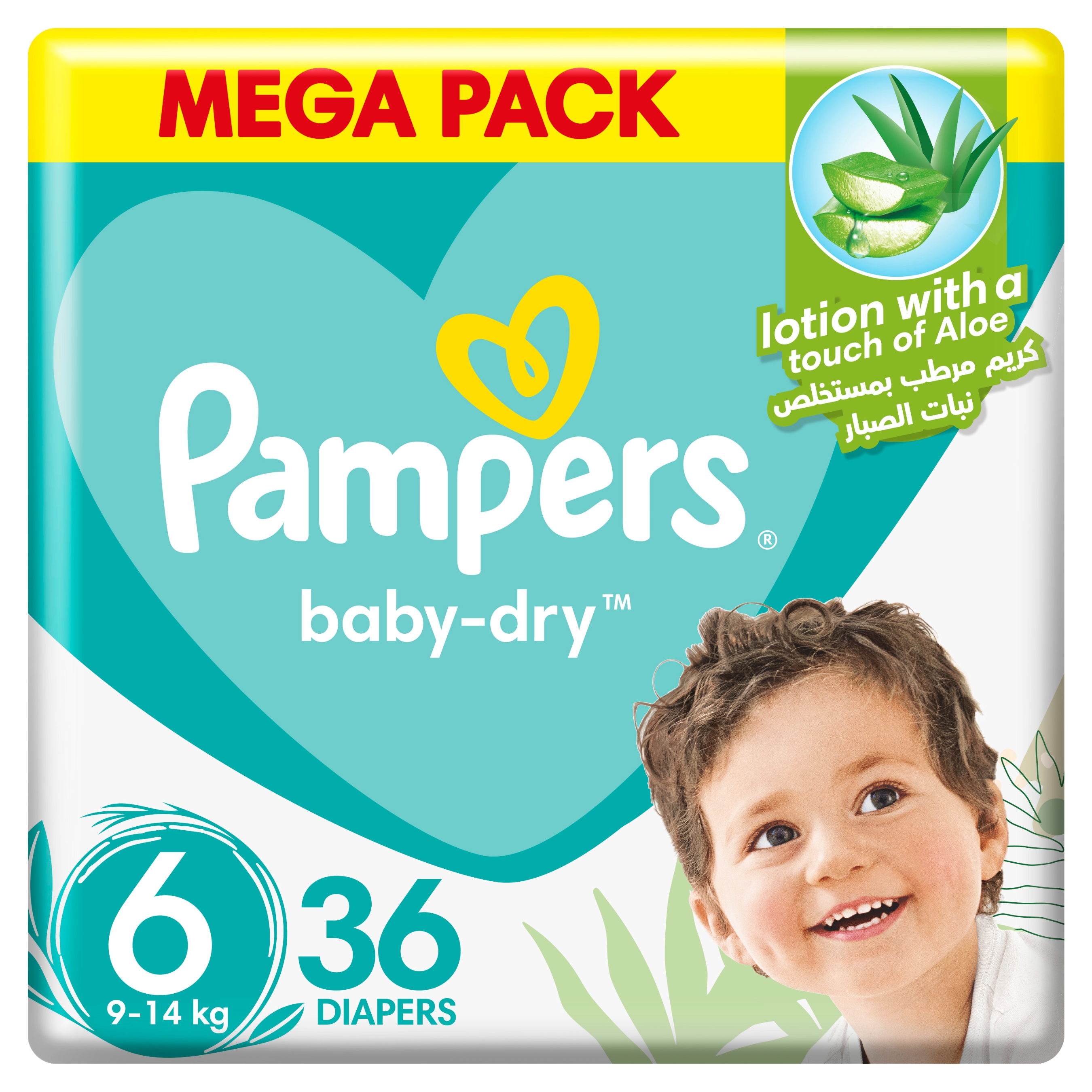 Pampers Active Baby Dry Diapers, Size 6, Extra Large, 15+ kg, Jumbo Pack, 36 Pieces