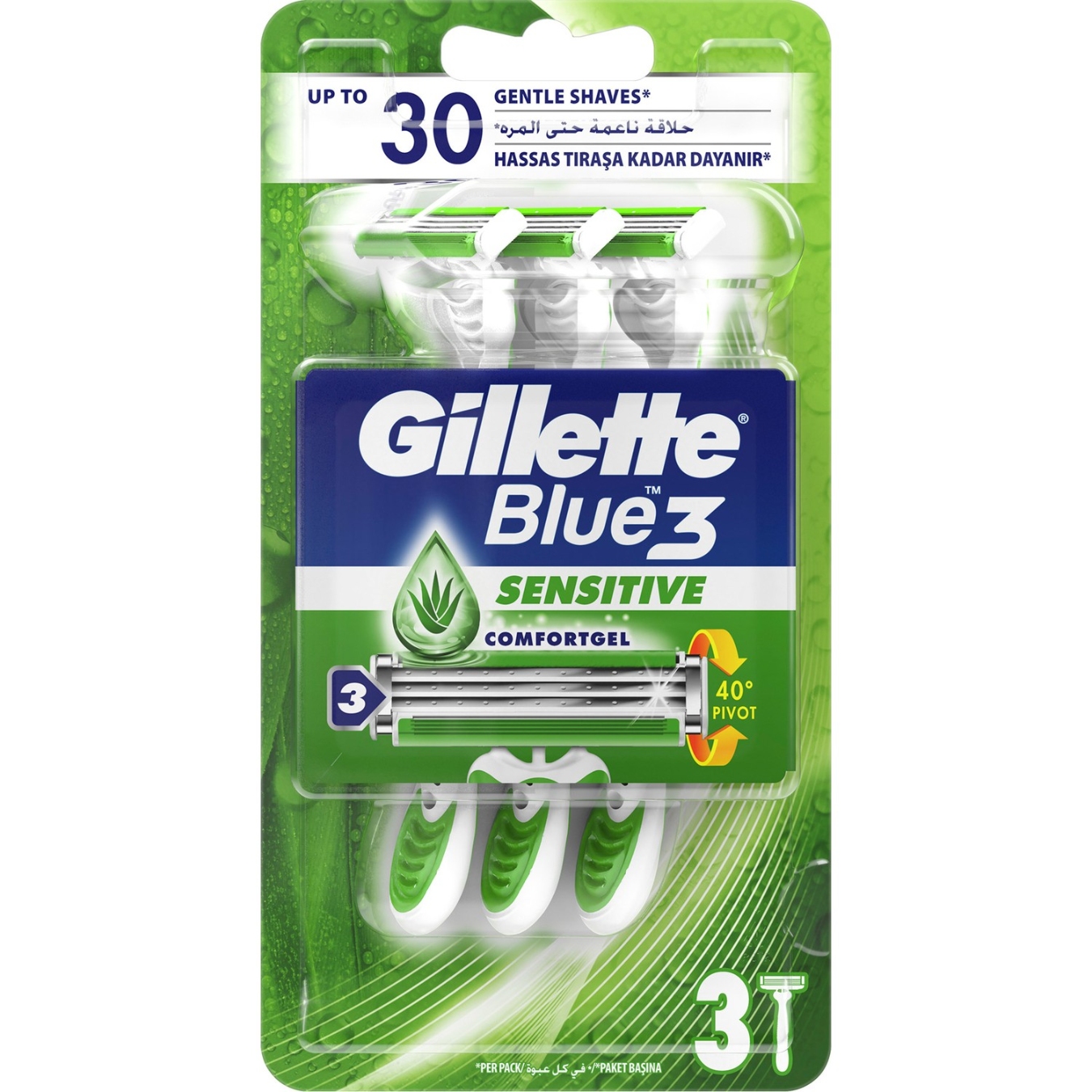 Gillette Blue 3 Comfort Razors For Men 3 Pieces