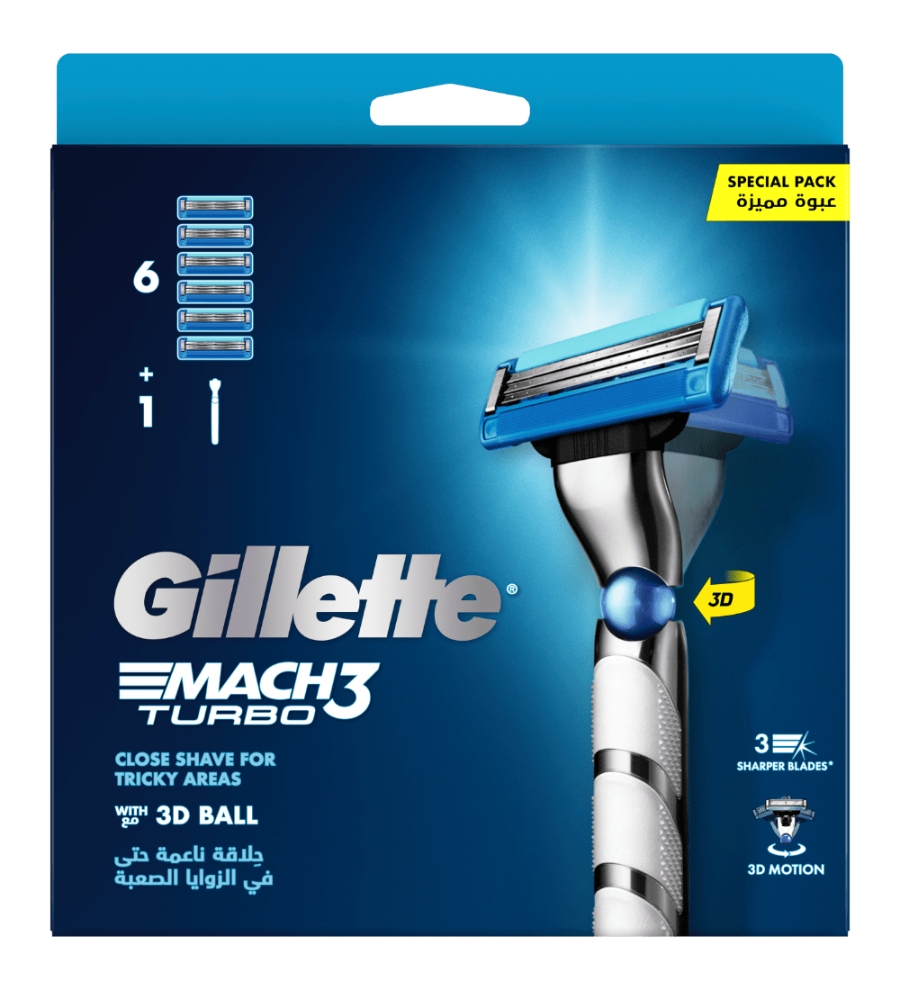 Gillette Mach3 Turbo Razor + 6 Refills