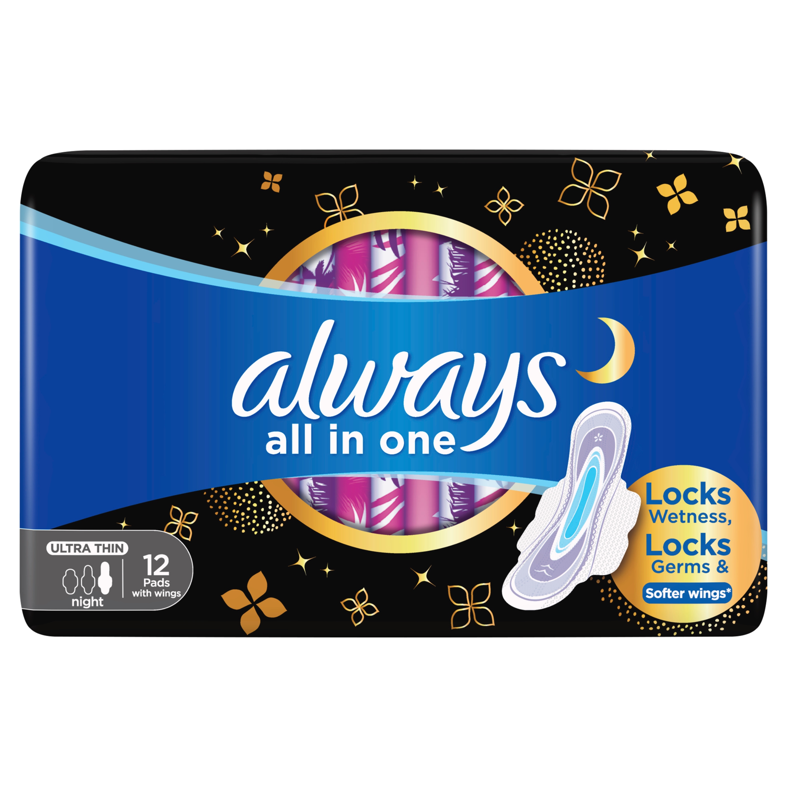 Always Diamond Ultra Thin Extra Long Sanitary Pads With Wings - 12 Pads