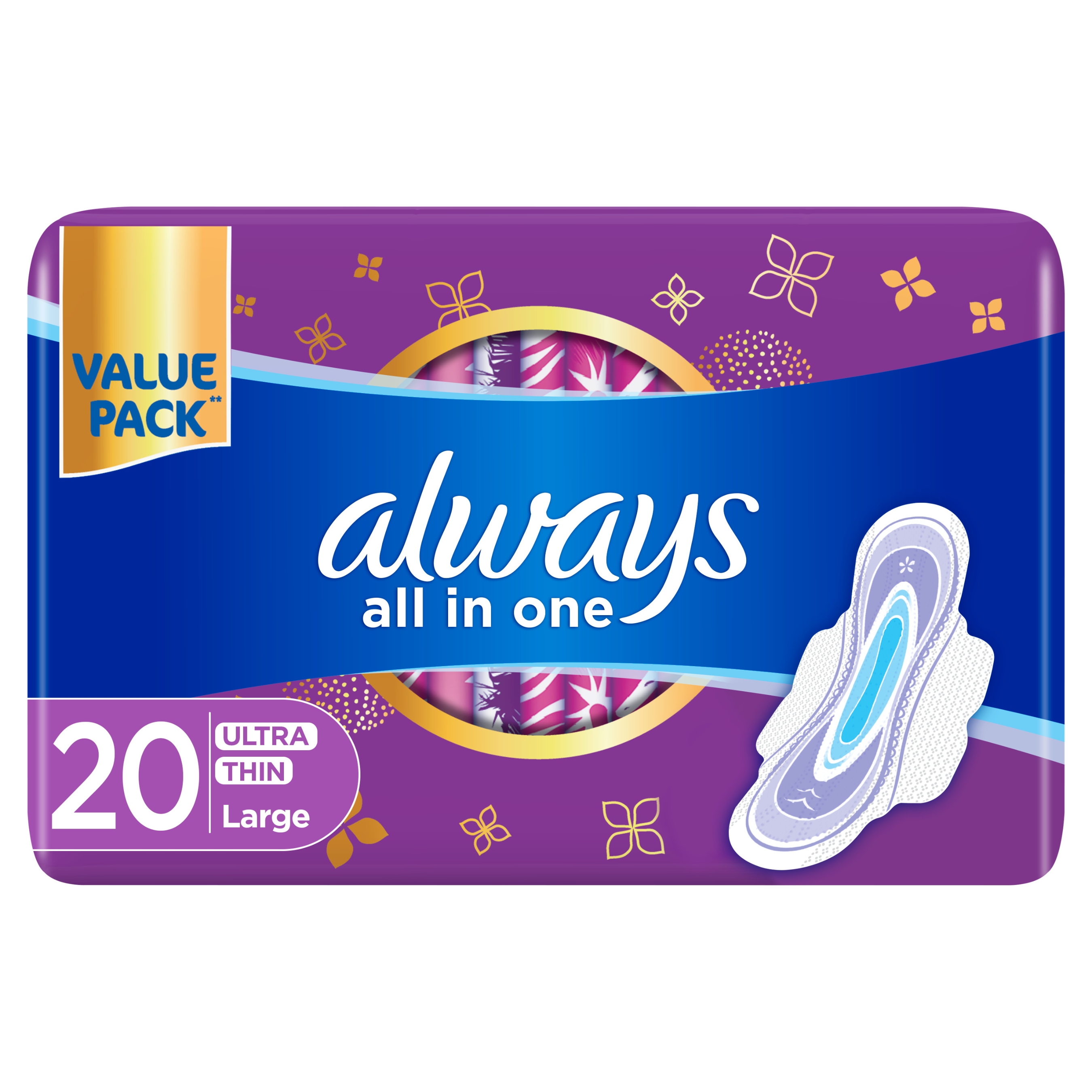 Always All In 1 Ultra Thin Large Pads 20 Pieces