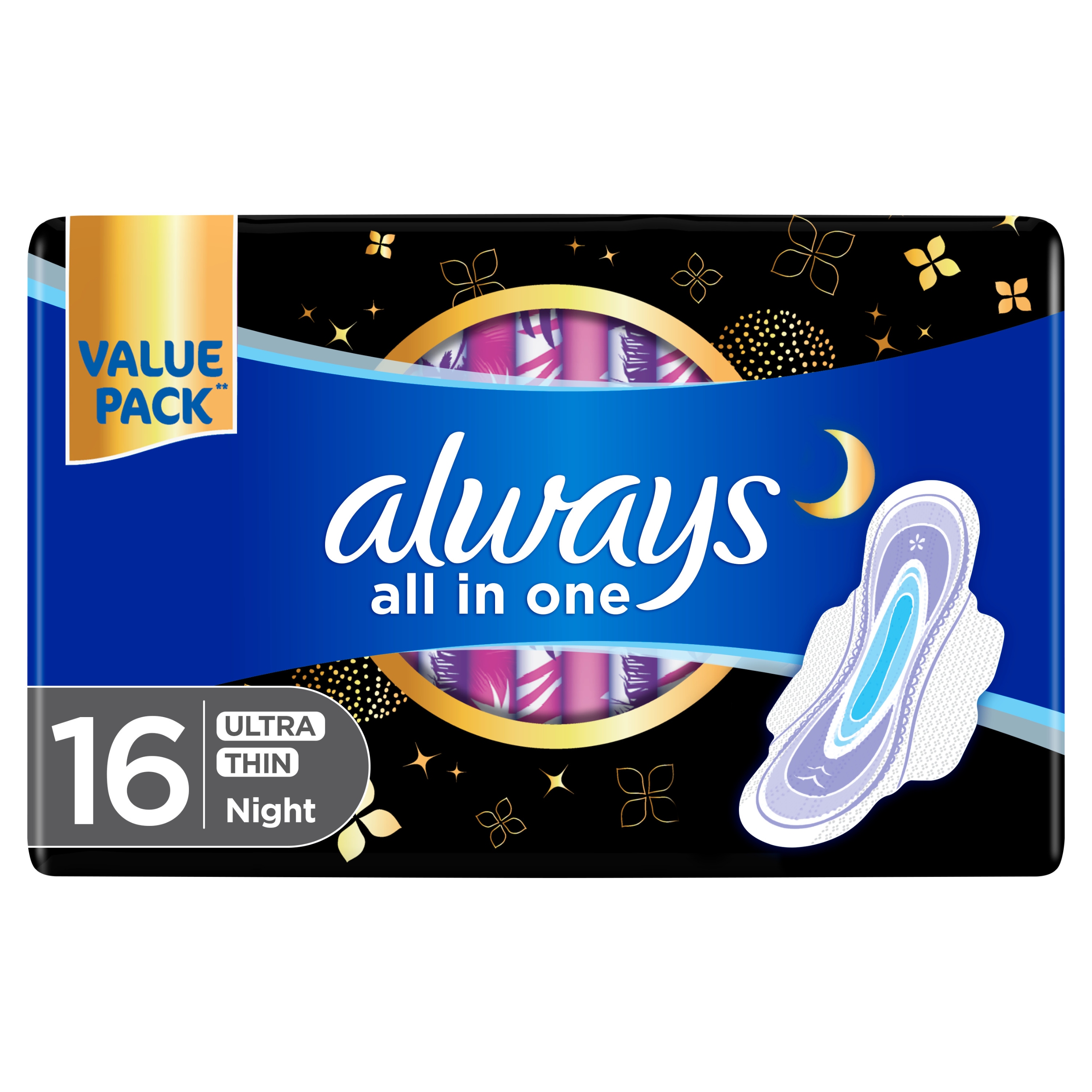 Always All In 1 Ultra Thin Night Pads 16 Pieces