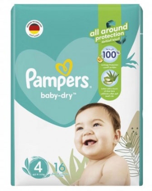 Pampers Premium Care Diapers 4 (9-14Kg) - 16 Diapers