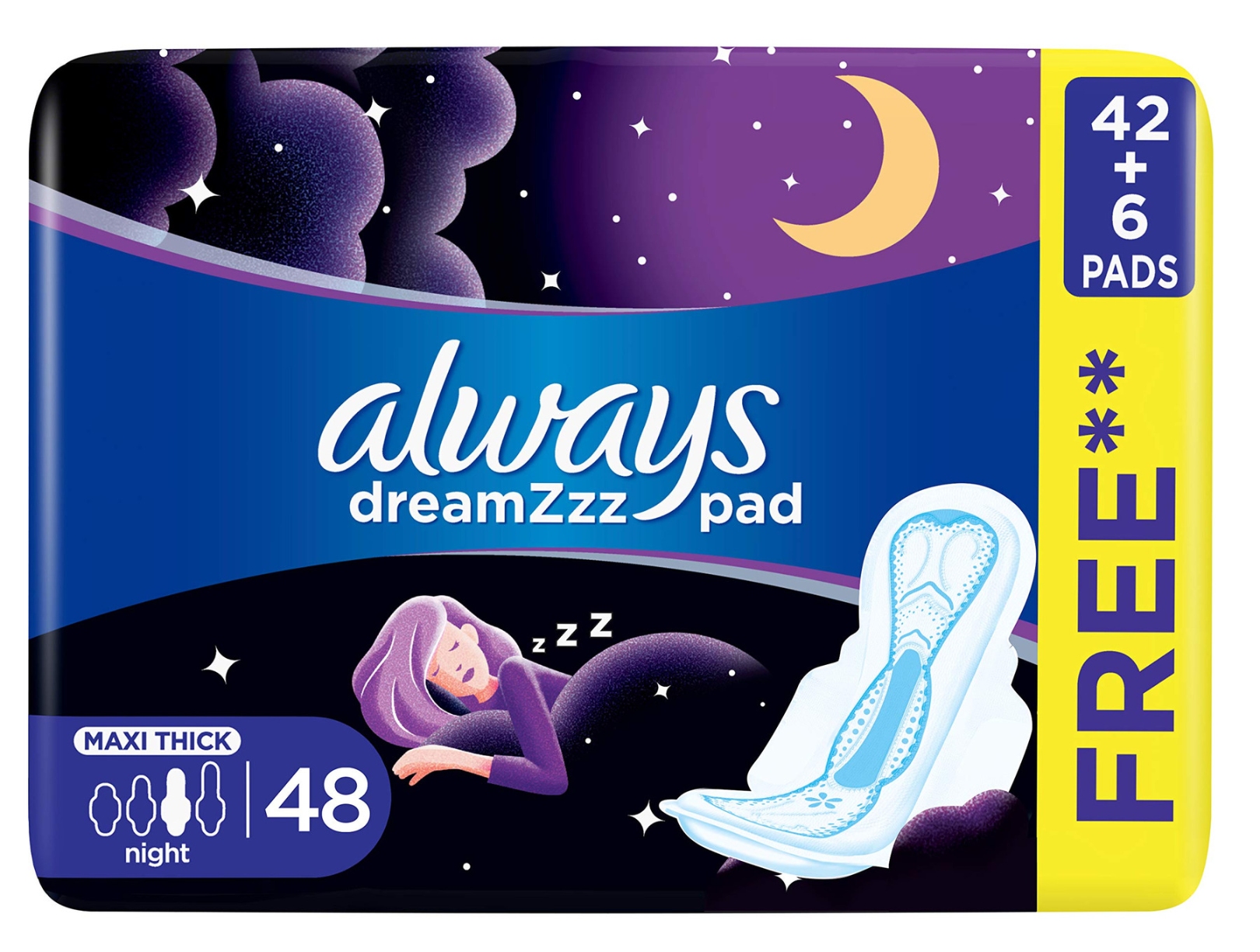 Always Regular Night Pads 48 Pieces