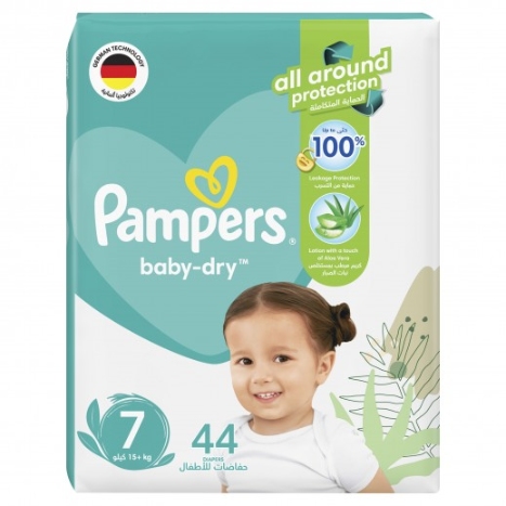 Pampers Baby Dry Diapers with Aloe Vera Lotion 7 (15+ kg) 44 Diapers