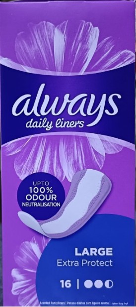 Always Panty Liners Extra Protect Large 16 Pieces