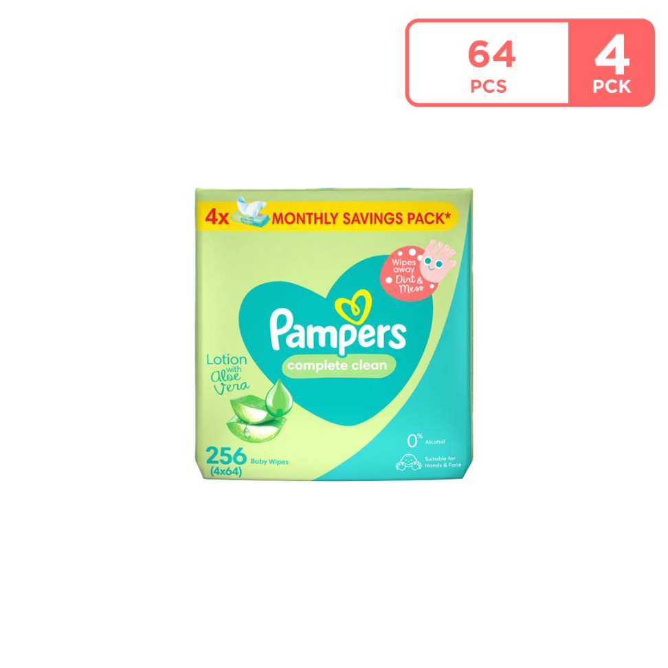 Pampers Baby Fresh Clean Wipes 64 Pieces 3 + 1 Free