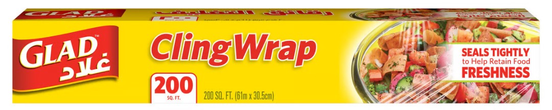 Glad Cling Wrap Plastic Wrap 200Sq.Ft Size 61M x 30.5Cm 1Pc