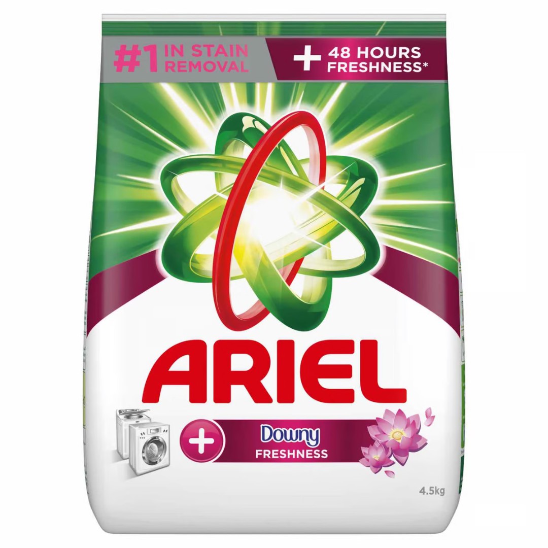 Ariel Automatic Downy Fresh Laundry Detergent Powder, Number 1 In Stain Removal With 48 Hours Of Freshness, 4.5 Kg