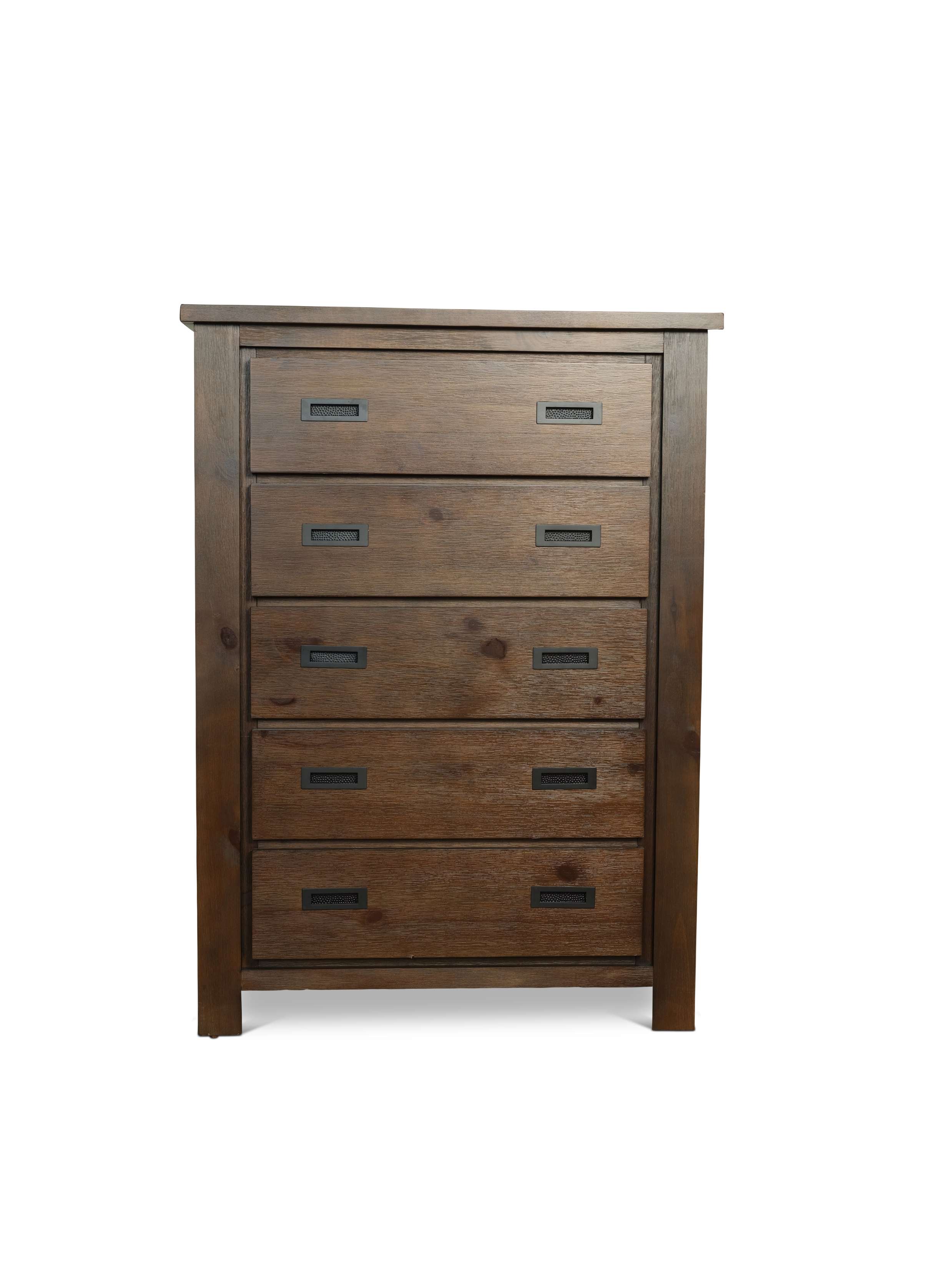 Buy Chest with 5 Drawers With Full Extensions - Grey Acacia Online in ...