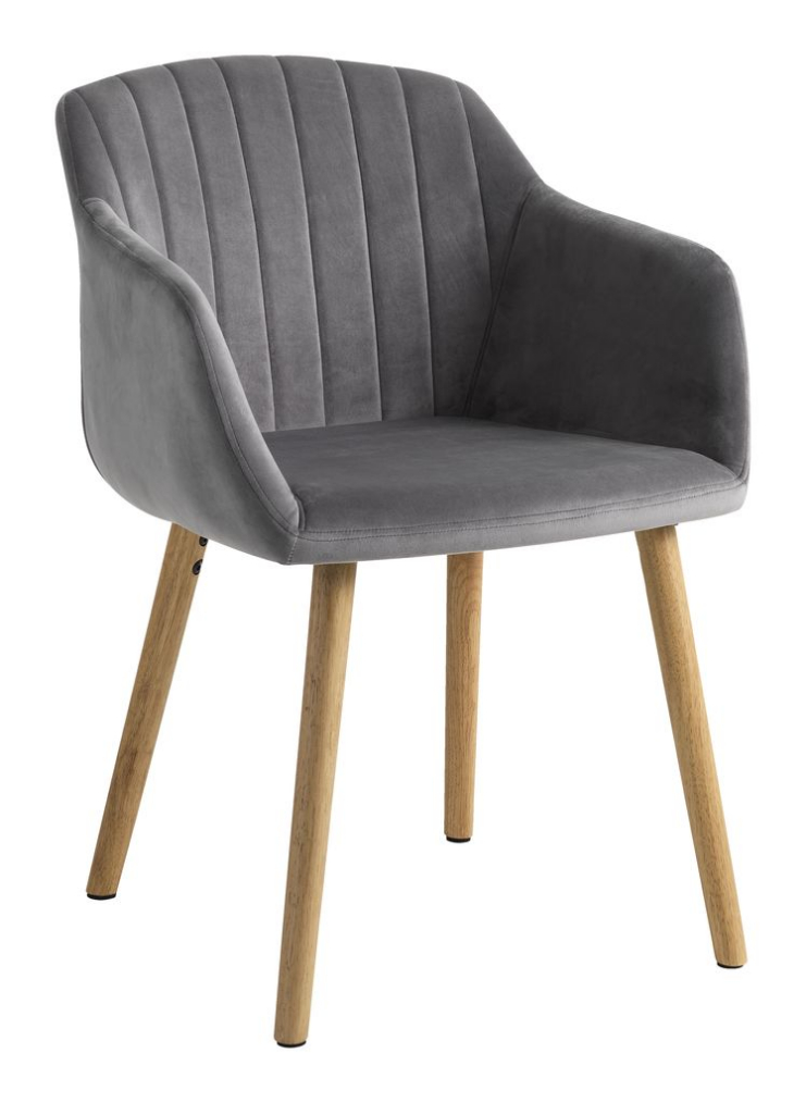 Buy Dining chair ADSLEV velvet grey Online From JYSK Kuwait
