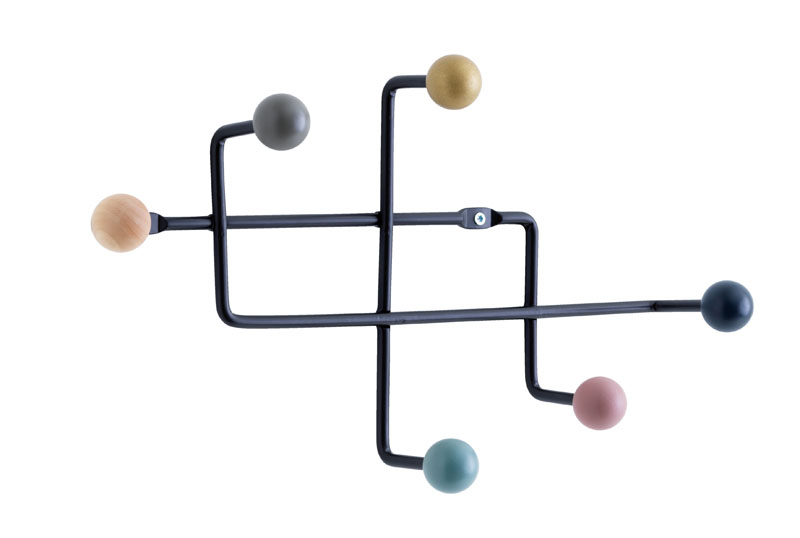 Buy Coat Rack Gamby 6 Coloured Hooks Black Online From Jysk Kuwait