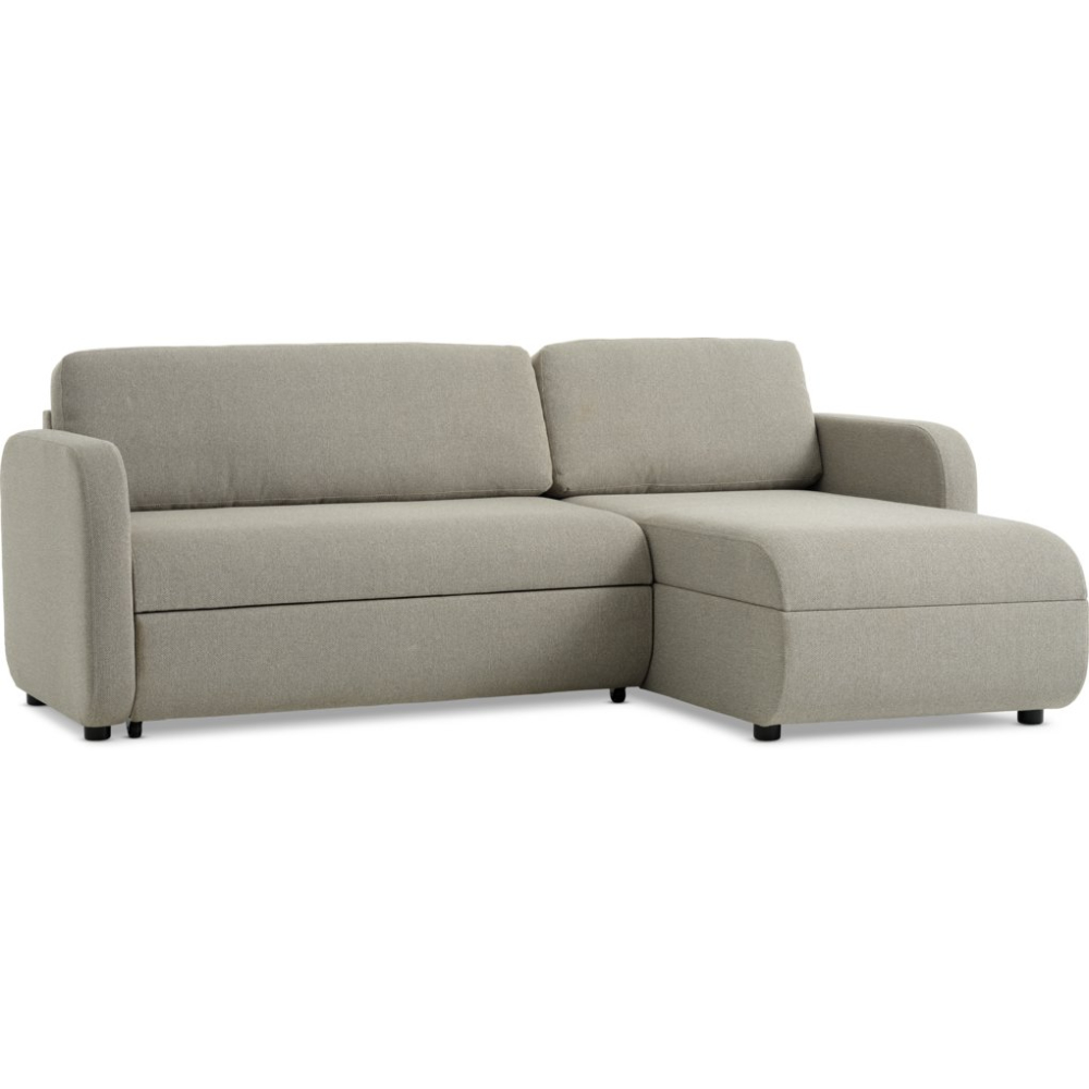 Sofa bed chaise longue MOMMARK beige fabric