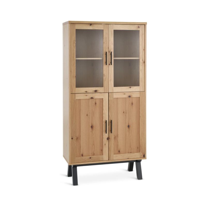 Display cabinet SANDBY 2 doors natural oak/black