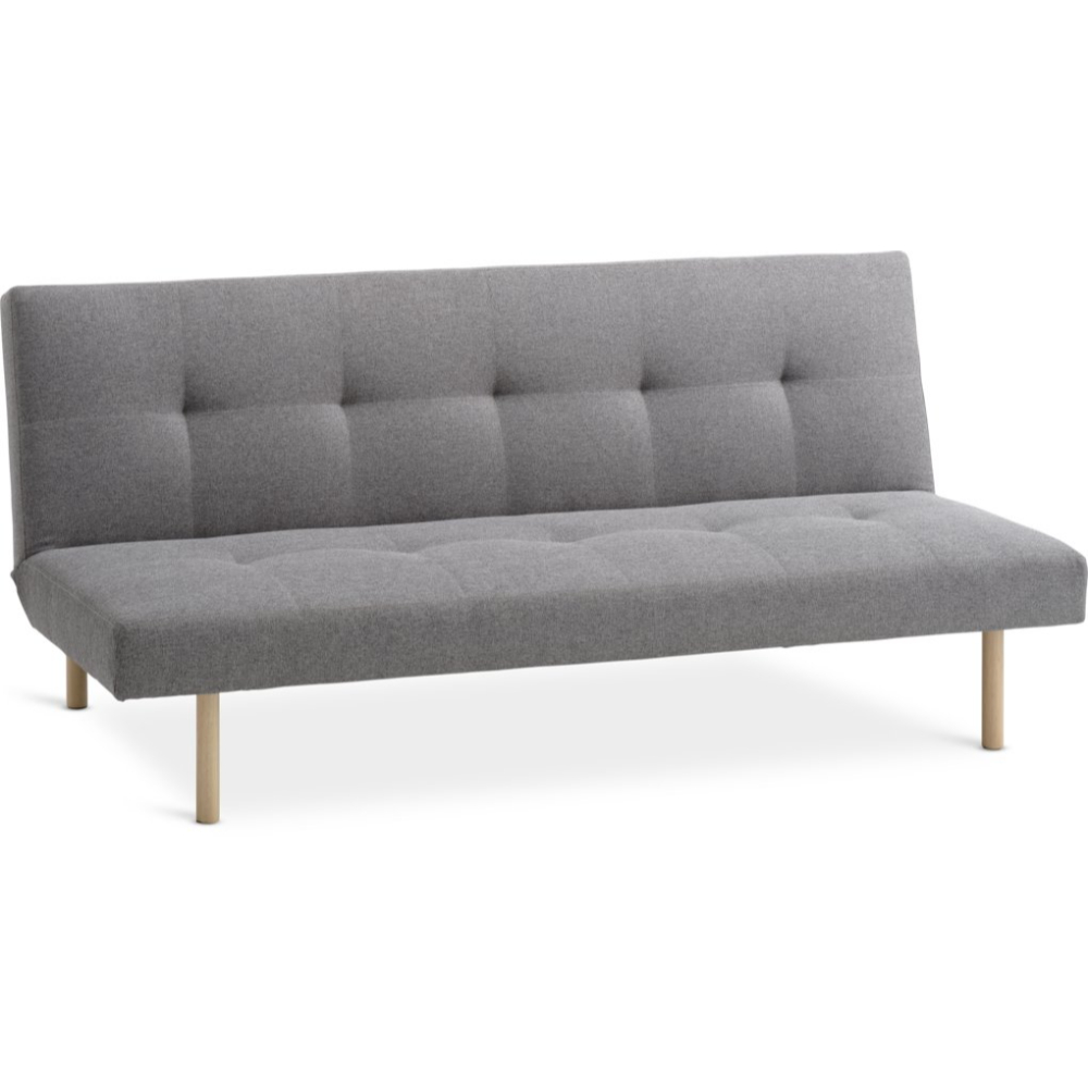Sofa bed HOLSTED grey fabric/natural