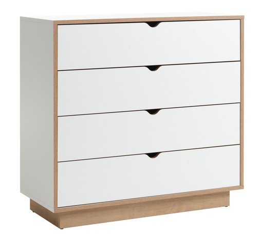 Clothes Drawer - Clothes Boxes Mammen Four Drawers White/Oak