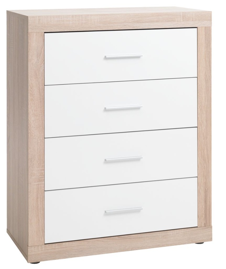 Buy 4 drawer chest FAVRBO oak/white Online From JYSK Kuwait