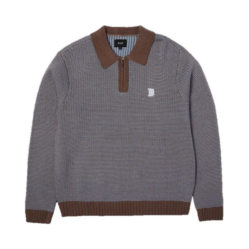 HUF MEN'S MEGABLAST TWO TONE WAFFLE SWEATER