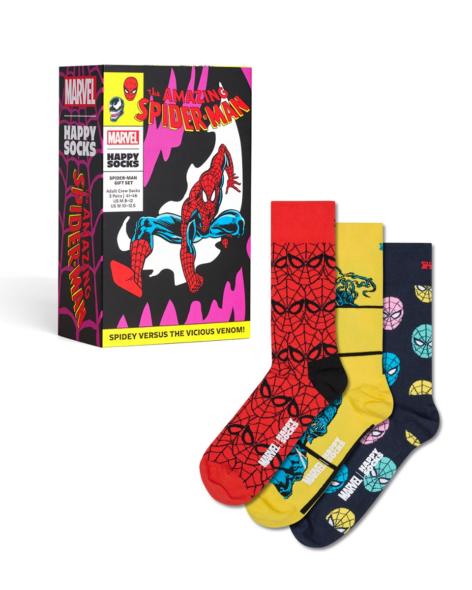 HAPPY SOCKS UNISEX MARVEL™ SPIDER-MAN 3-PACK SOCKS GIFT SET