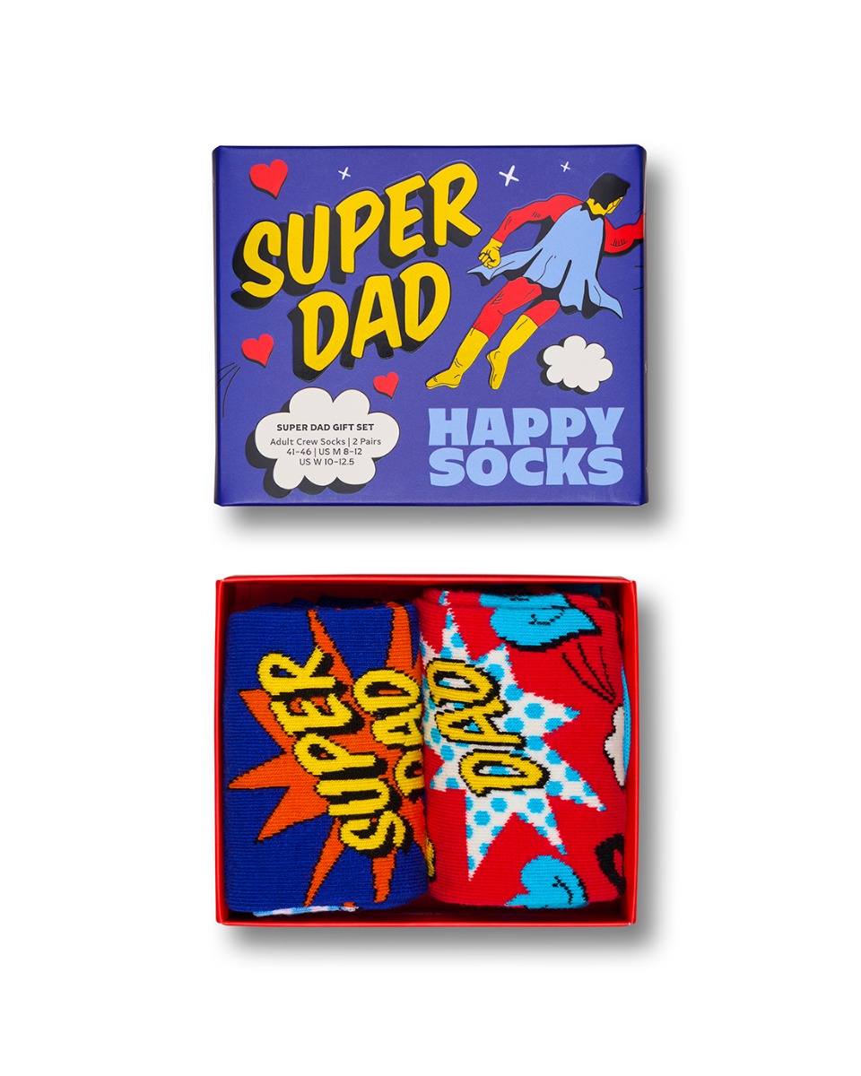 HAPPY SOCKS UNISEX 2-PACK SUPER DAD SOCKS GIFT SET