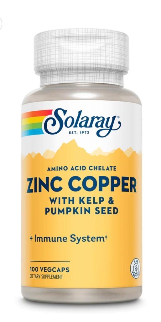 Solaray Zinc Copper 100 Cap