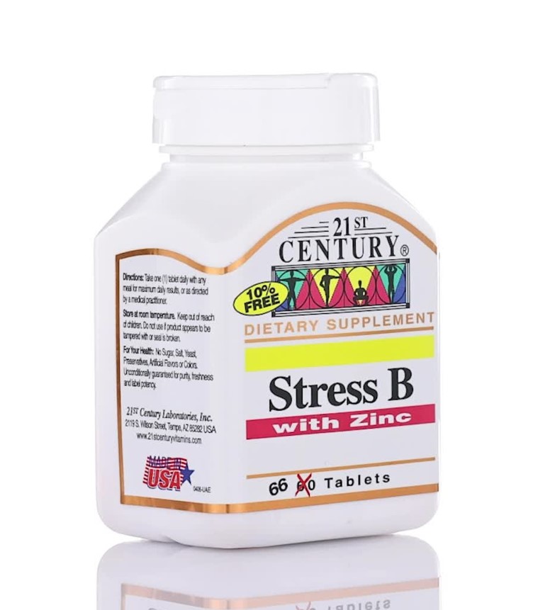 21st Century Stress B Zinc 66 Tablets