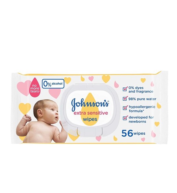 Johnson Extra Sensitive Baby Wipes 56 Pieces