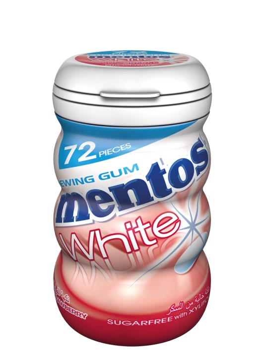 Mentos White Strawberry Sugar Free Gums 72 Pieces