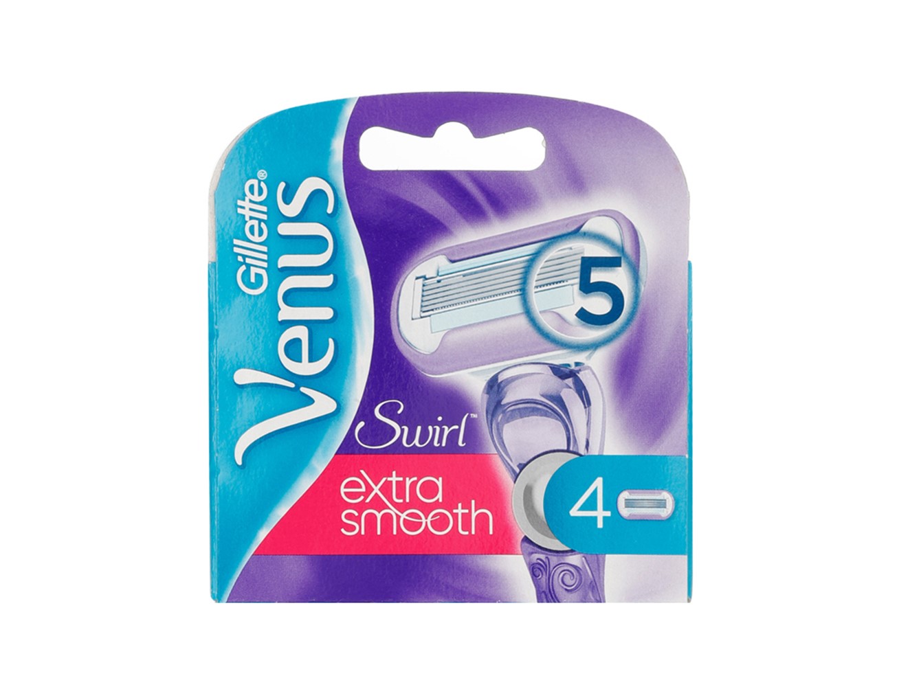 Gillette Venus Deluxe Smooth Swirl & Platinum Women's Razor Blade Refills, 4 Count