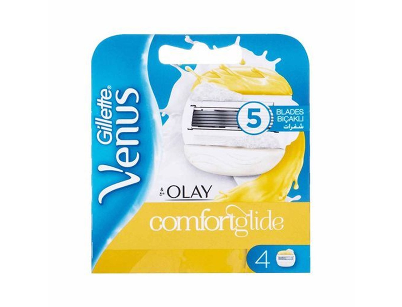 Gillette Venus Comfortglide Coconut Scent Plus Olay Women's Razor Blade Refills, 4 Count