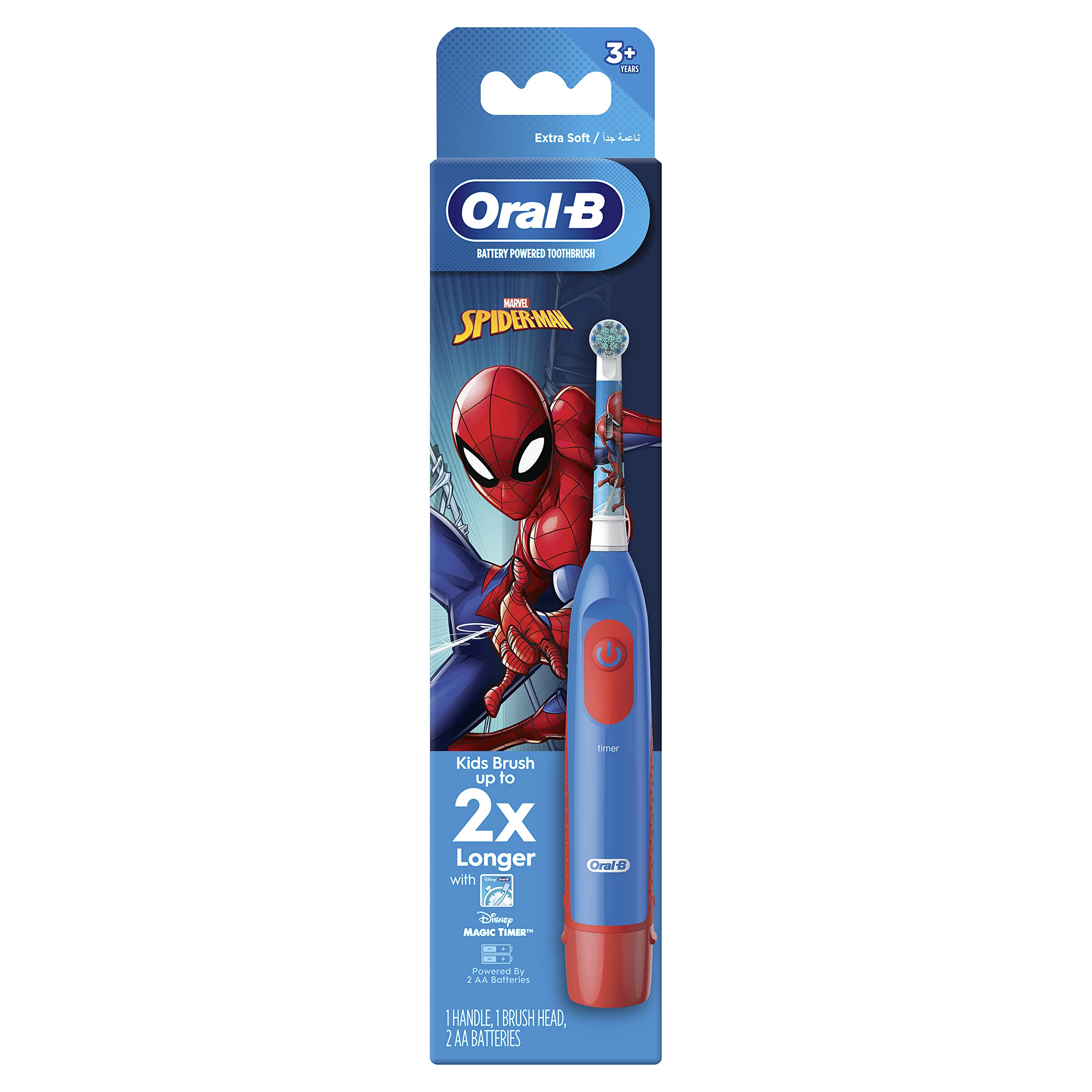 Oral-B DB5 Kids 3+ Spiderman Battery Powered Toothbrush, with Kids Replacement Brush Head