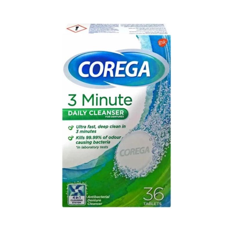 كوريغا أقراص المنظف اليومي لأطقم الأسنان 36 قرص