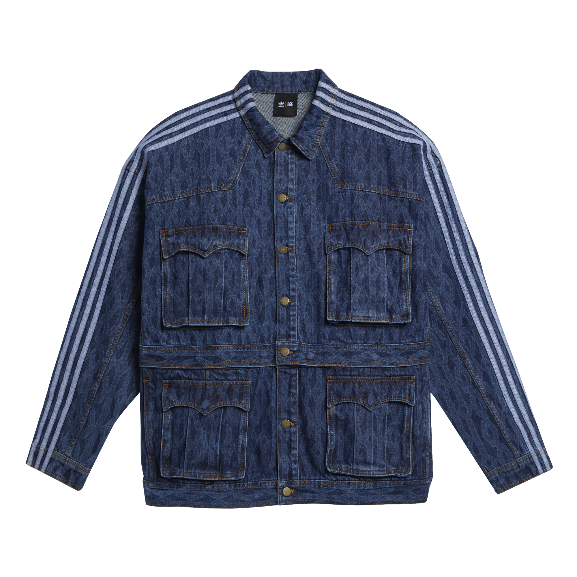 ADIDAS IVY PARK MONOGRAM DENIM TRACK JACKET